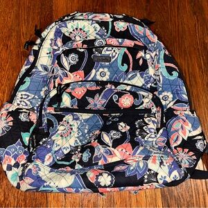 Thrashed Vera Bradley Small Floral Patterned Soft Backpack